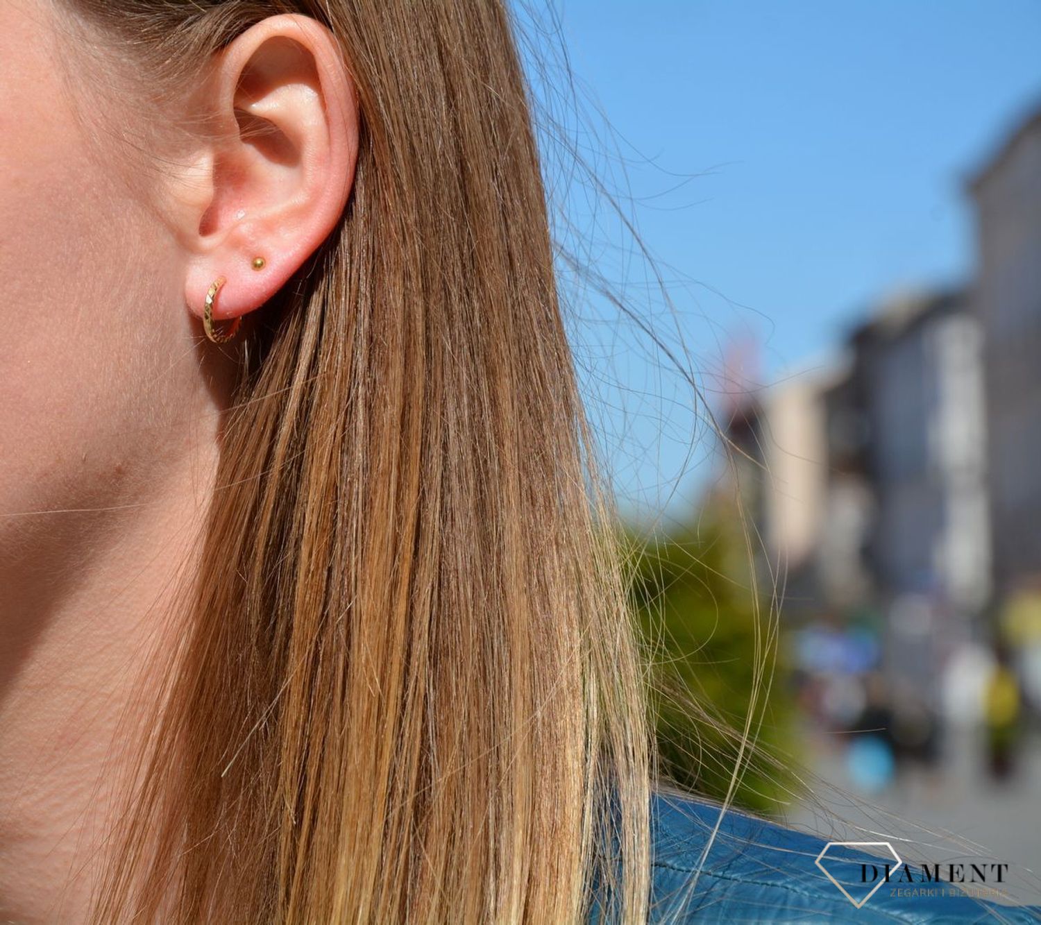 Złote kolczyki koła 585 grawerowane 1,2 cm✓ Kolczyki złote w Sklepie z Biżuterią zegarki-diament.pl✓ Piękne Kolczyki dla Kobiet✓ Prawdziwe Złoto✓.JPG